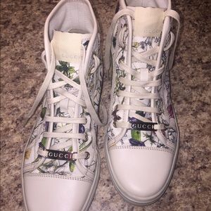 gucci floral high top sneakers